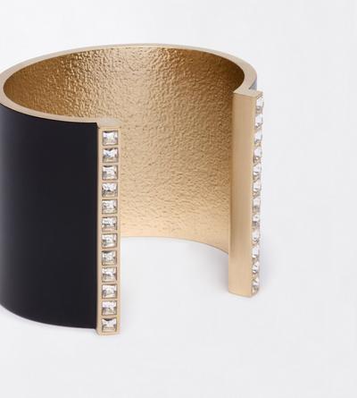 TOM FORD BRASS BLACK + CRYSTAL MATTE LACQUERED BRASS AND CRYSTAL STONES FERA CUFF