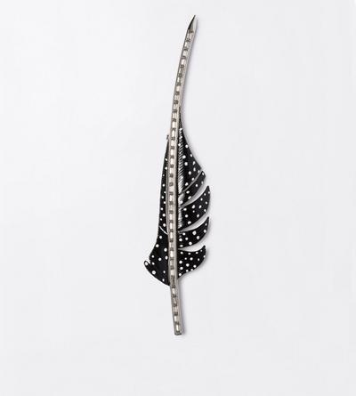 TOM FORD BRASS SILVER + BLACK/WHITE + CRYSTAL ENAMELED BRASS AND CRYSTAL-EMBELLISHED BROOCH