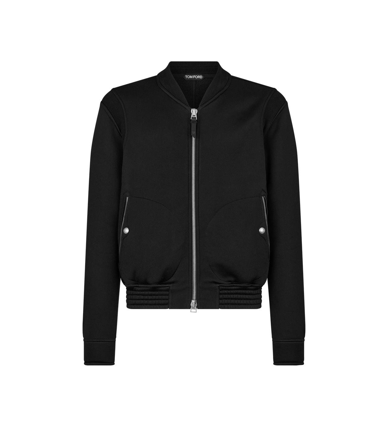 COTTON VISCOSE RIB BOMBER image number 0