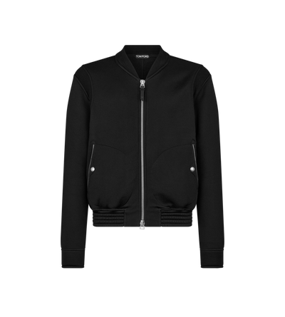 COTTON VISCOSE RIB BOMBER