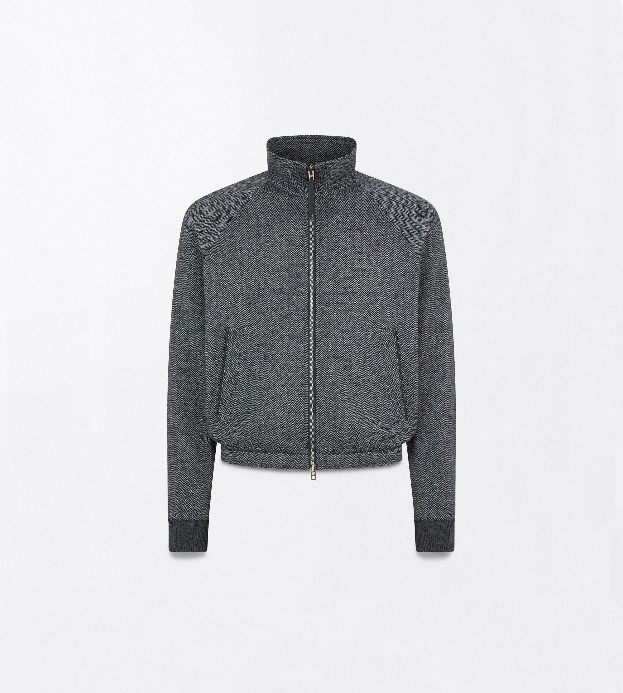 HERRINGBONE FUNNEL NECK ZIP THROUGH