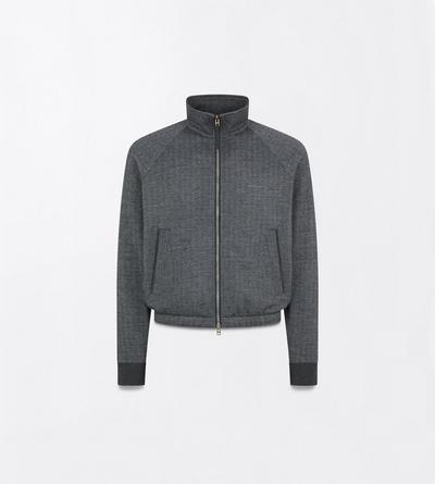 HERRINGBONE FUNNEL NECK ZIP THROUGH