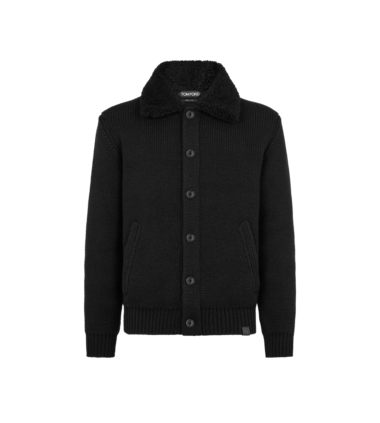 SHEARLING COLLAR CASHMERE CARDIGAN image number 0