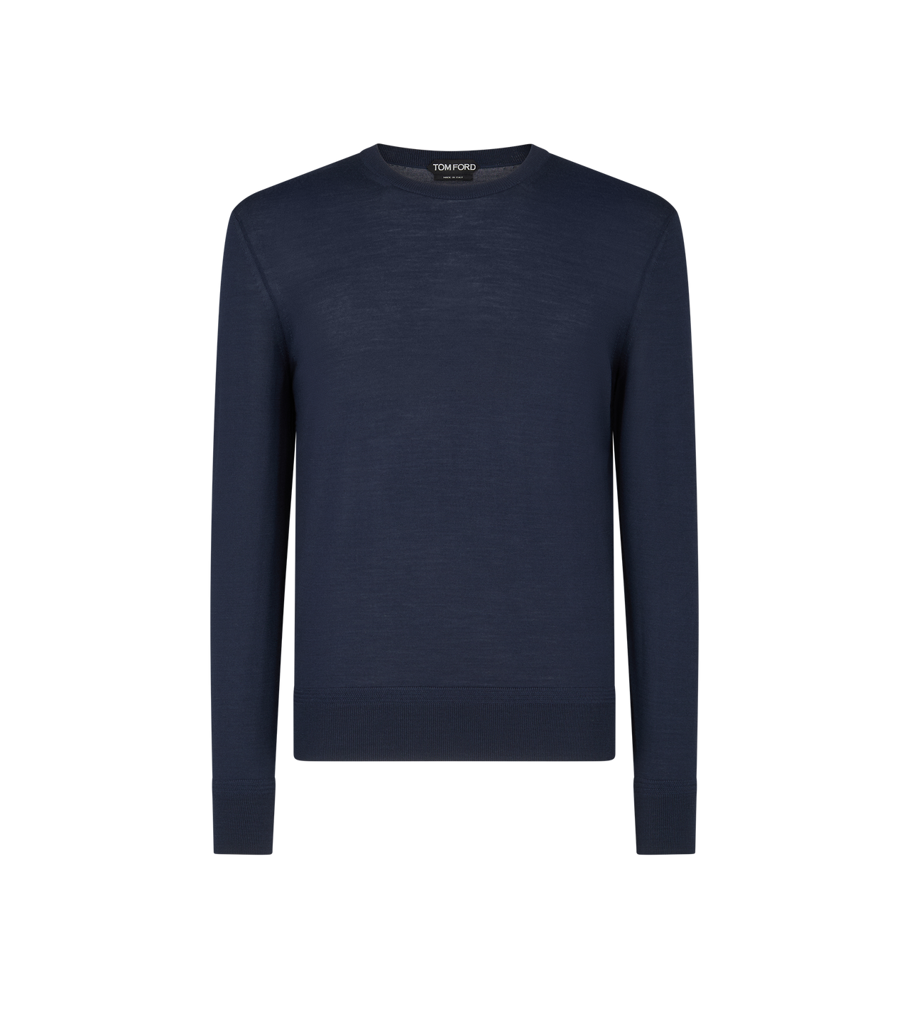 TOM FORD WOOL INK BLUE FINE GAUGE PURE WOOL CREW NECK
