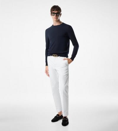 TOM FORD WOOL INK BLUE FINE GAUGE PURE WOOL CREW NECK