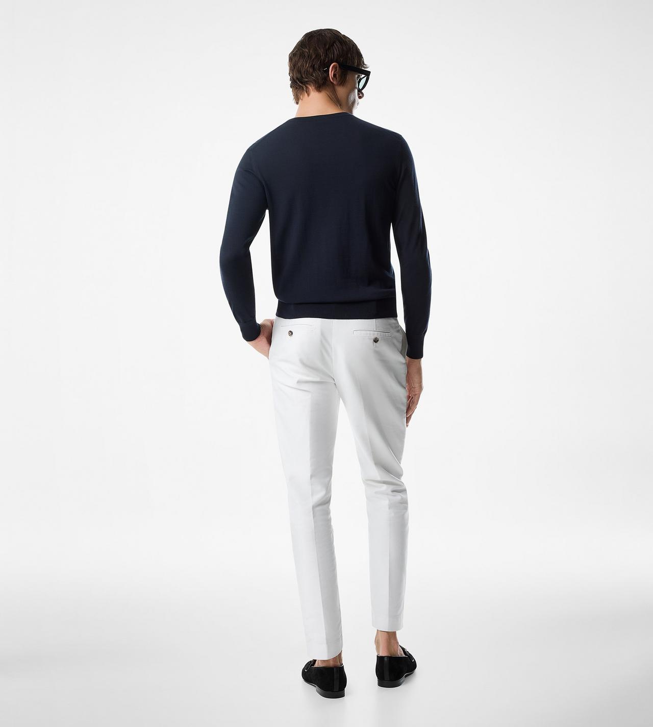 TOM FORD WOOL INK BLUE FINE GAUGE PURE WOOL CREW NECK