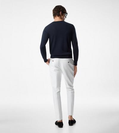 TOM FORD WOOL INK BLUE FINE GAUGE PURE WOOL CREW NECK