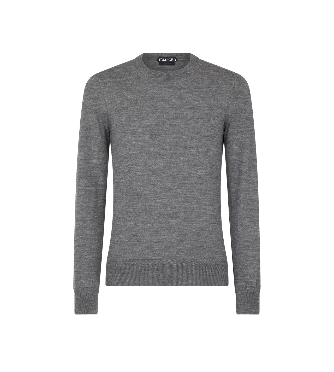 TOM FORD WOOL CHARCOAL FINE GAUGE PURE WOOL CREW NECK
