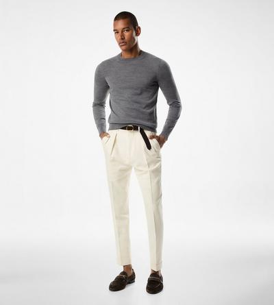 TOM FORD WOOL CHARCOAL FINE GAUGE PURE WOOL CREW NECK