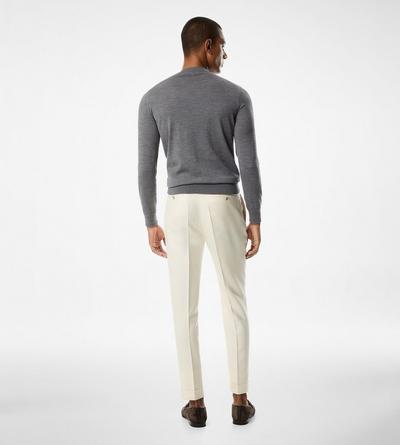 TOM FORD WOOL CHARCOAL FINE GAUGE PURE WOOL CREW NECK