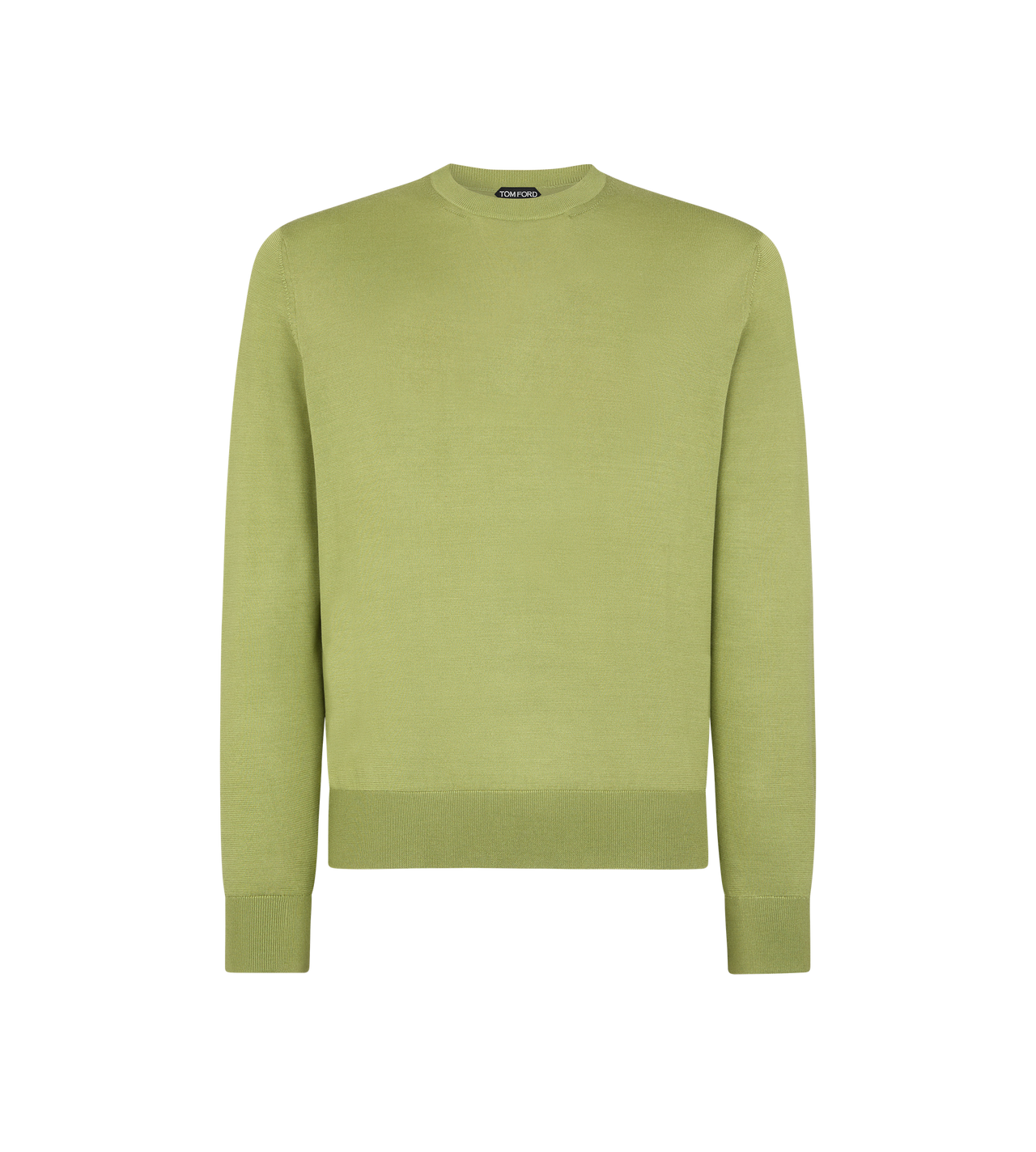 TOM FORD SILK LEAF GREEN FLUID SILK CREW NECK