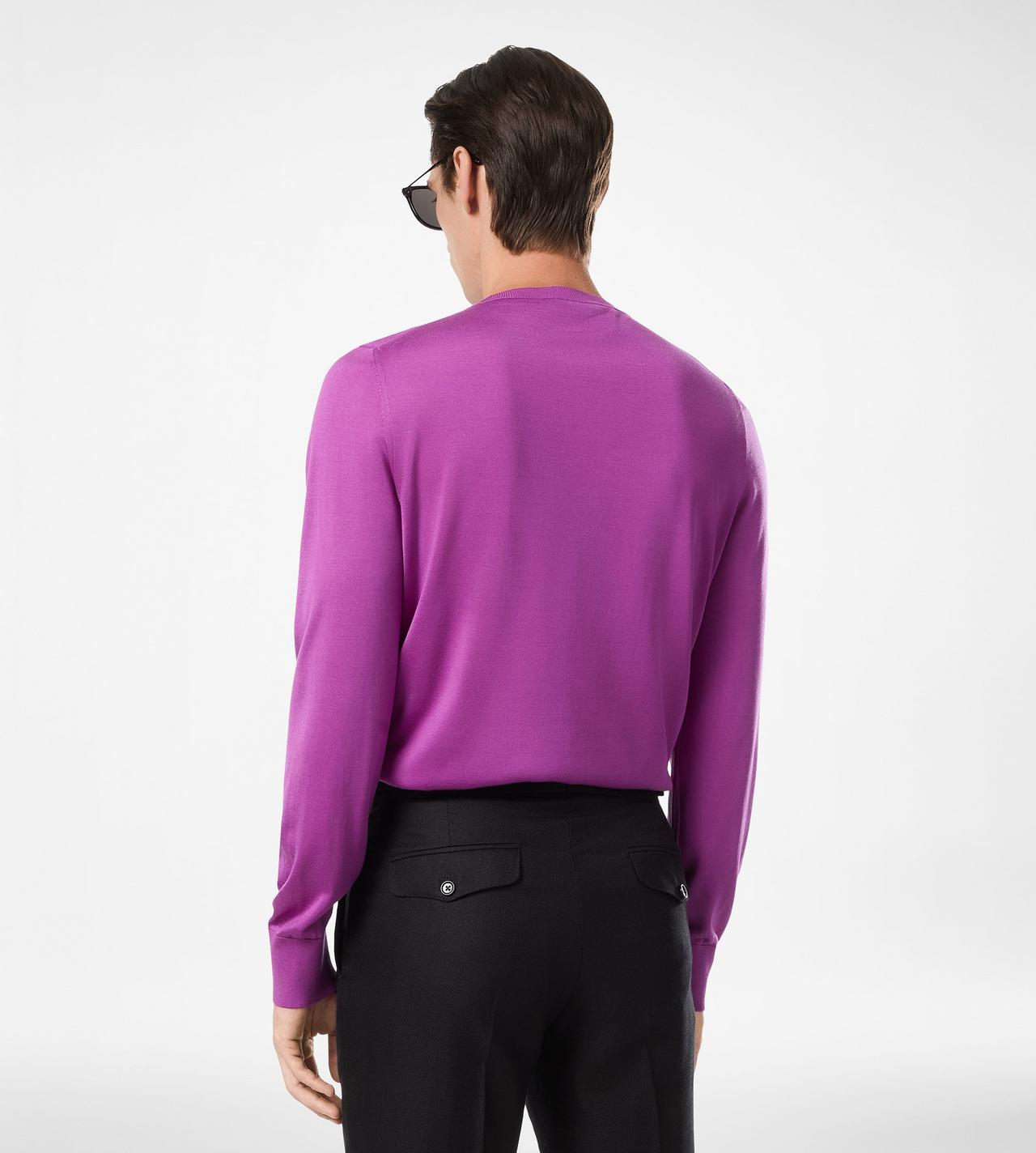 TOM FORD SILK BRIGHT MAUVE CUELLO REDONDO DE SEDA FLUIDA