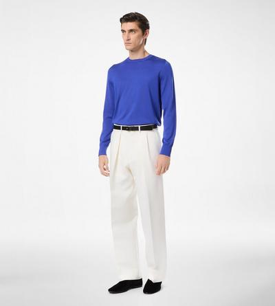 TOM FORD SILK ROYAL BLUE FLUID SILK CREW NECK