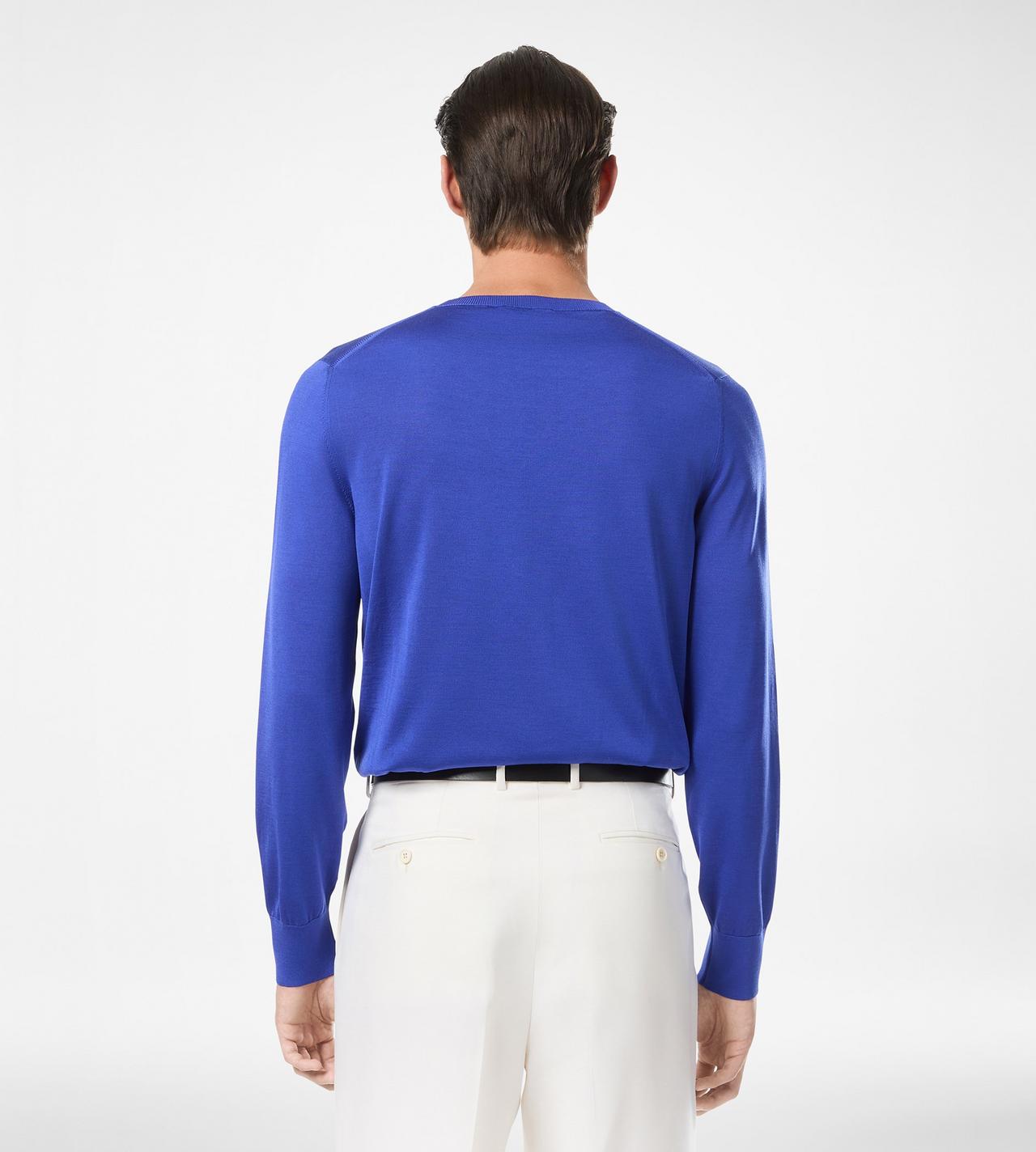 TOM FORD SILK ROYAL BLUE FLUID SILK CREW NECK