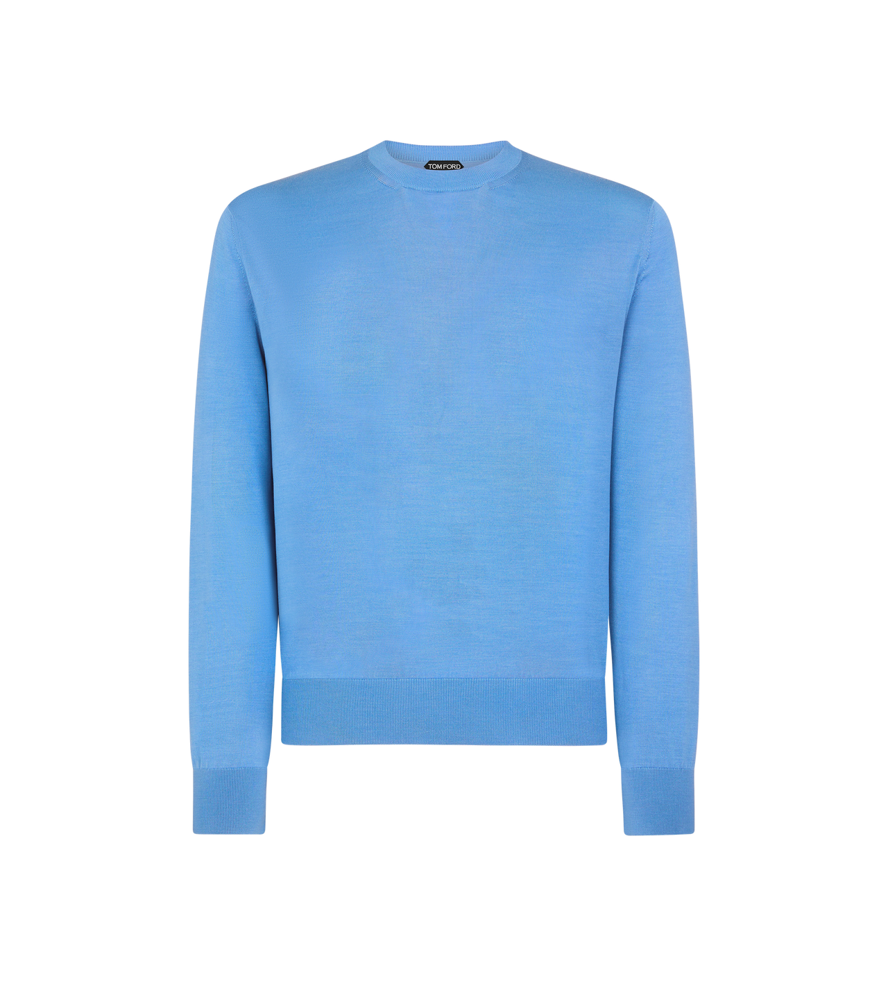 TOM FORD SILK AZURE BLUE FLUID SILK CREW NECK