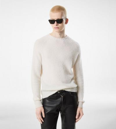 TOM FORD CASHMERE CHALK SCOTTISH TEASEL CASHMERE CREW NECK