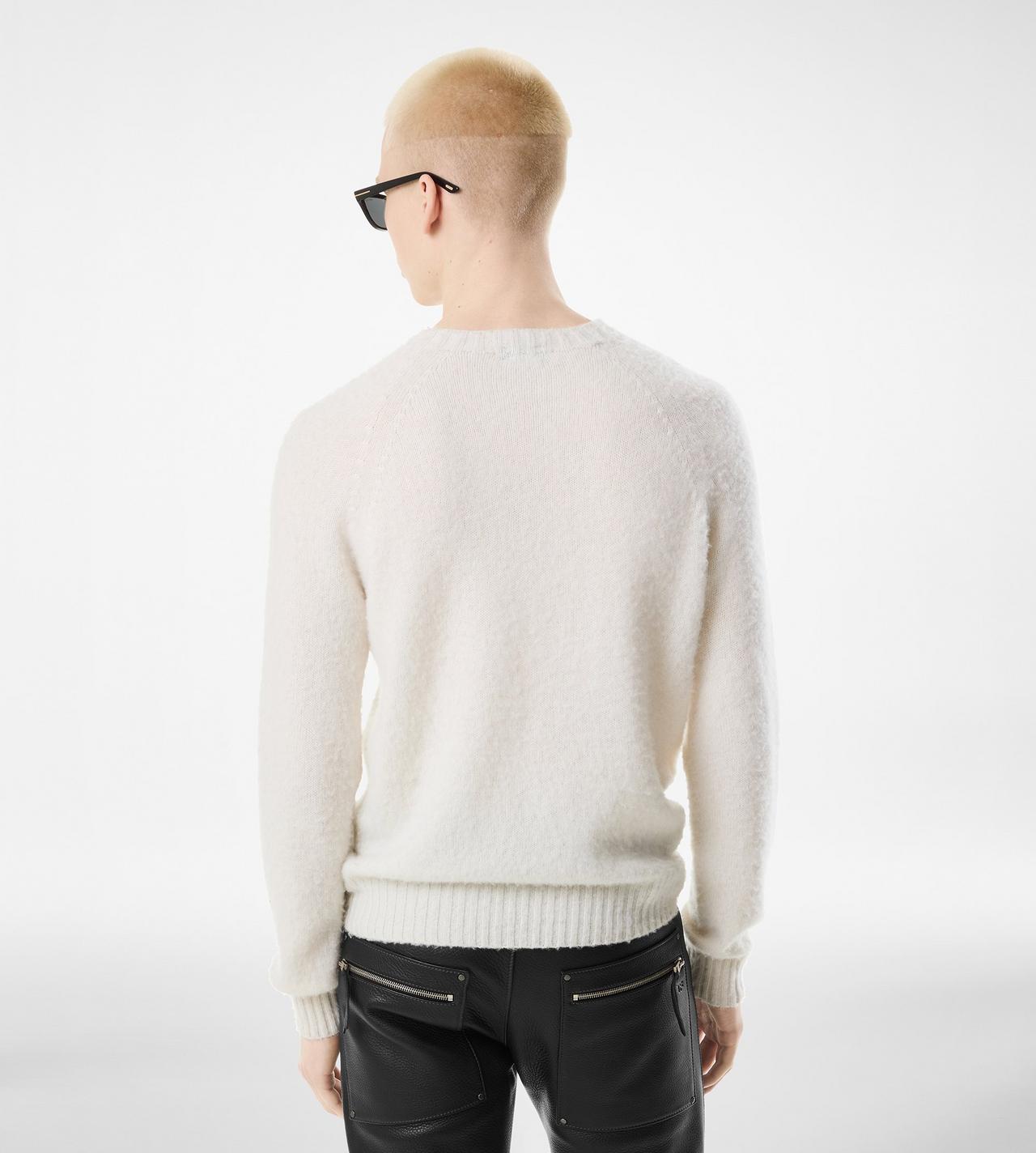 TOM FORD CASHMERE CHALK SCOTTISH TEASEL CASHMERE CREW NECK