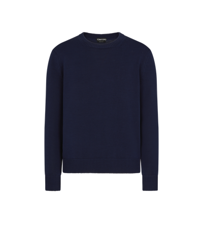 TOM FORD COTTON SILK NAVY BLAZER LIGHTWEIGHT COTTON BLEND CREW NECK