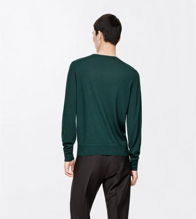 TOM FORD CASHMERE SILK BLEND CLOVER GREEN FINE GAUGE CASHMERE SILK CREW NECK SWEATER&nbsp;