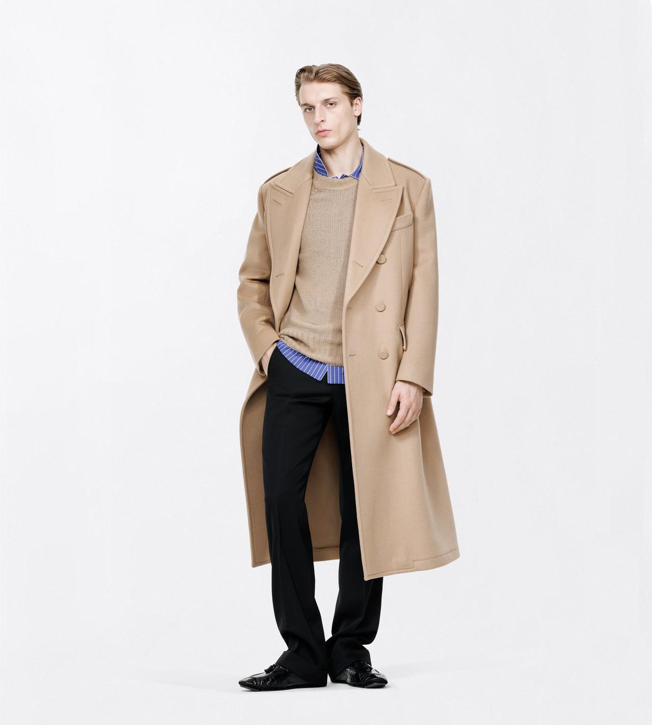 TOM FORD CASHMERE LIGHT TAUPE SEAMLESS BRUSHED CASHMERE CREW NECK SWEATER