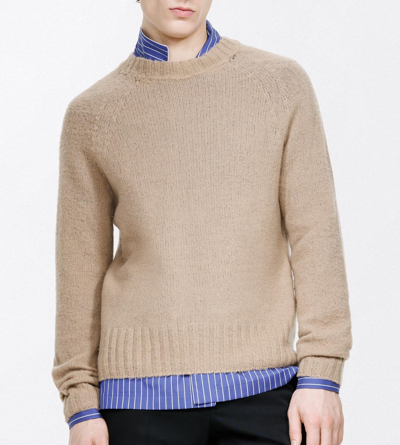 TOM FORD CASHMERE LIGHT TAUPE SEAMLESS BRUSHED CASHMERE CREW NECK SWEATER
