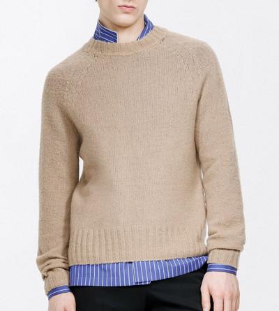 TOM FORD CASHMERE LIGHT TAUPE SEAMLESS BRUSHED CASHMERE CREW NECK SWEATER