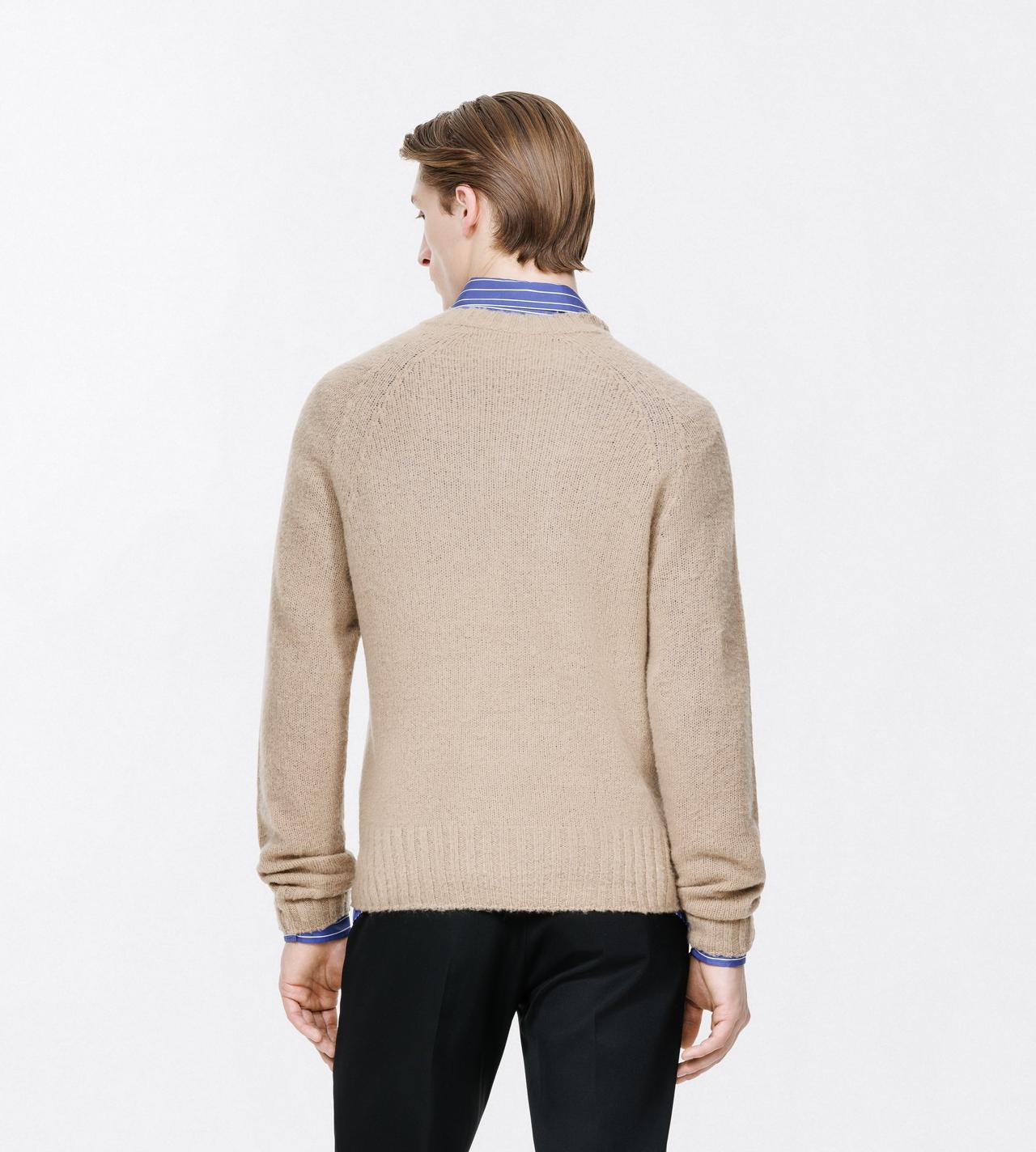 TOM FORD CASHMERE LIGHT TAUPE SEAMLESS BRUSHED CASHMERE CREW NECK SWEATER