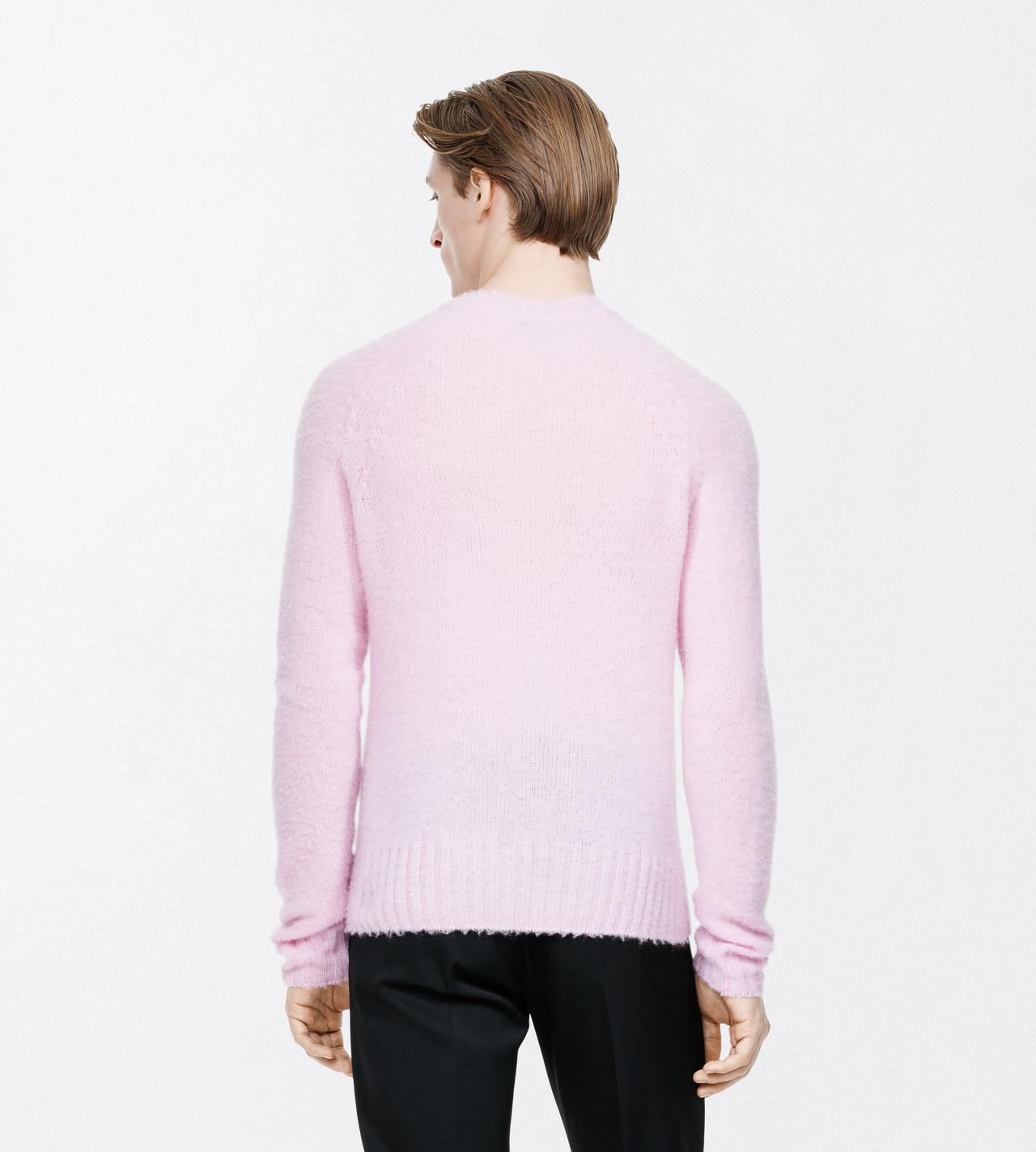 TOM FORD CASHMERE LIGHT ROSE SEAMLESS BRUSHED CASHMERE CREW NECK SWEATER