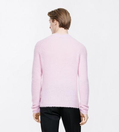 TOM FORD CASHMERE LIGHT ROSE SEAMLESS BRUSHED CASHMERE CREW NECK SWEATER