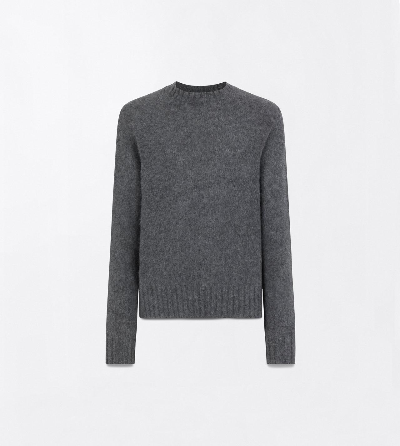 TOM FORD CASHMERE LIGHT CHARCOAL SEAMLESS BRUSHED CASHMERE CREW NECK SWEATER