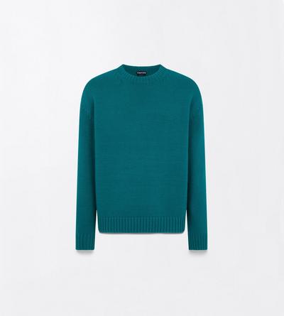 TOM FORD WOOL CASHMERE BLEND EMERALD CASHMERE WOOL CREW NECK SWEATER