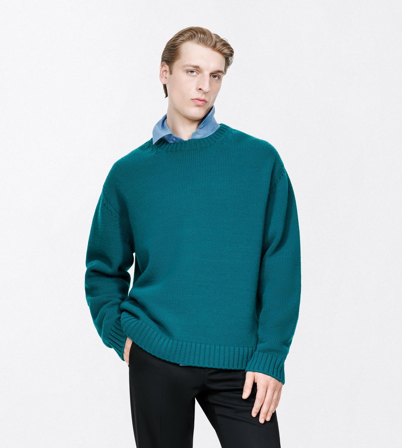 TOM FORD WOOL CASHMERE BLEND EMERALD CASHMERE WOOL CREW NECK SWEATER