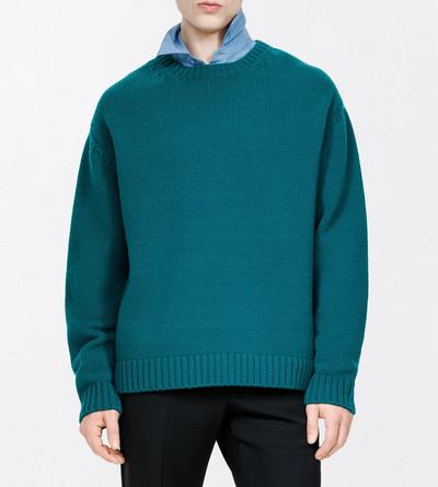 TOM FORD WOOL CASHMERE BLEND EMERALD CASHMERE WOOL CREW NECK SWEATER
