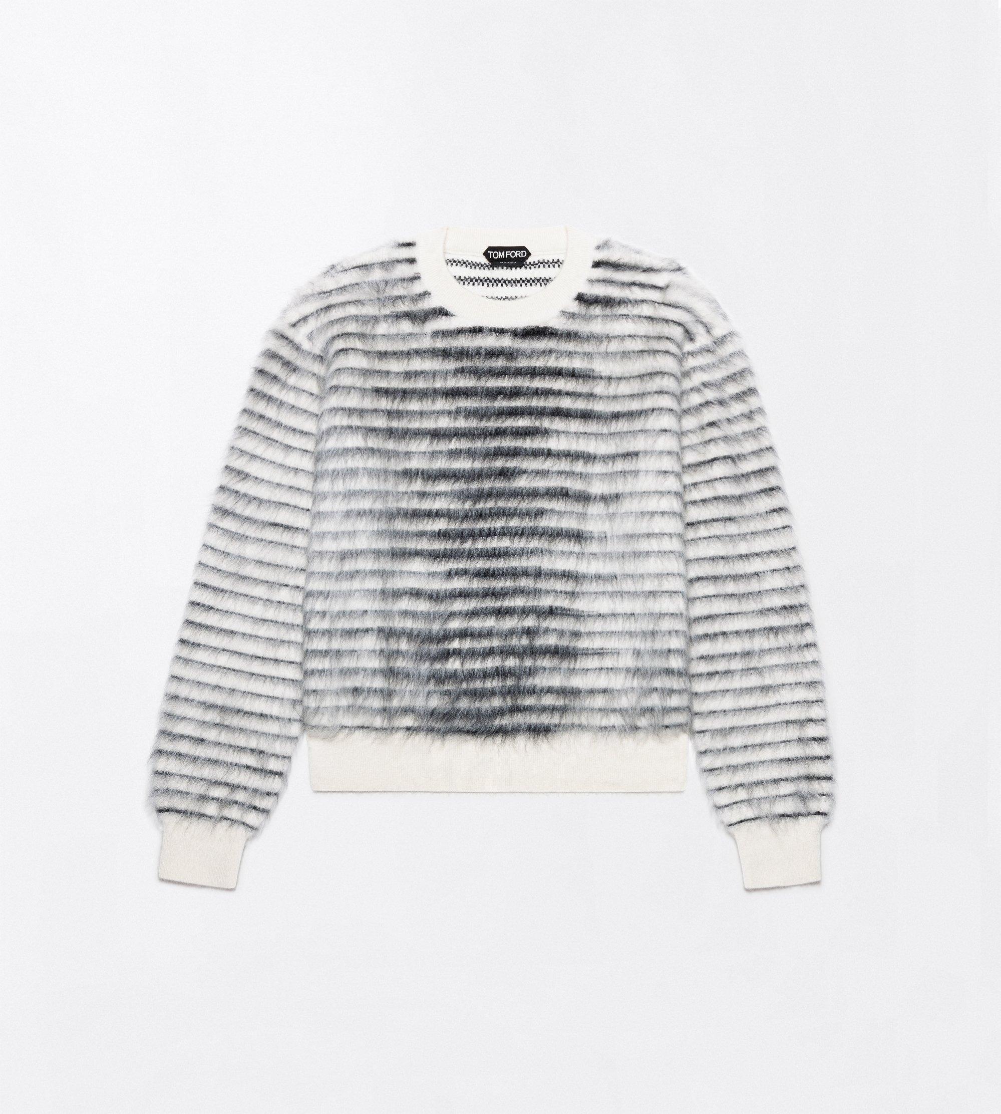 BRUSHED MOHAIR CREW NECK SWEATER