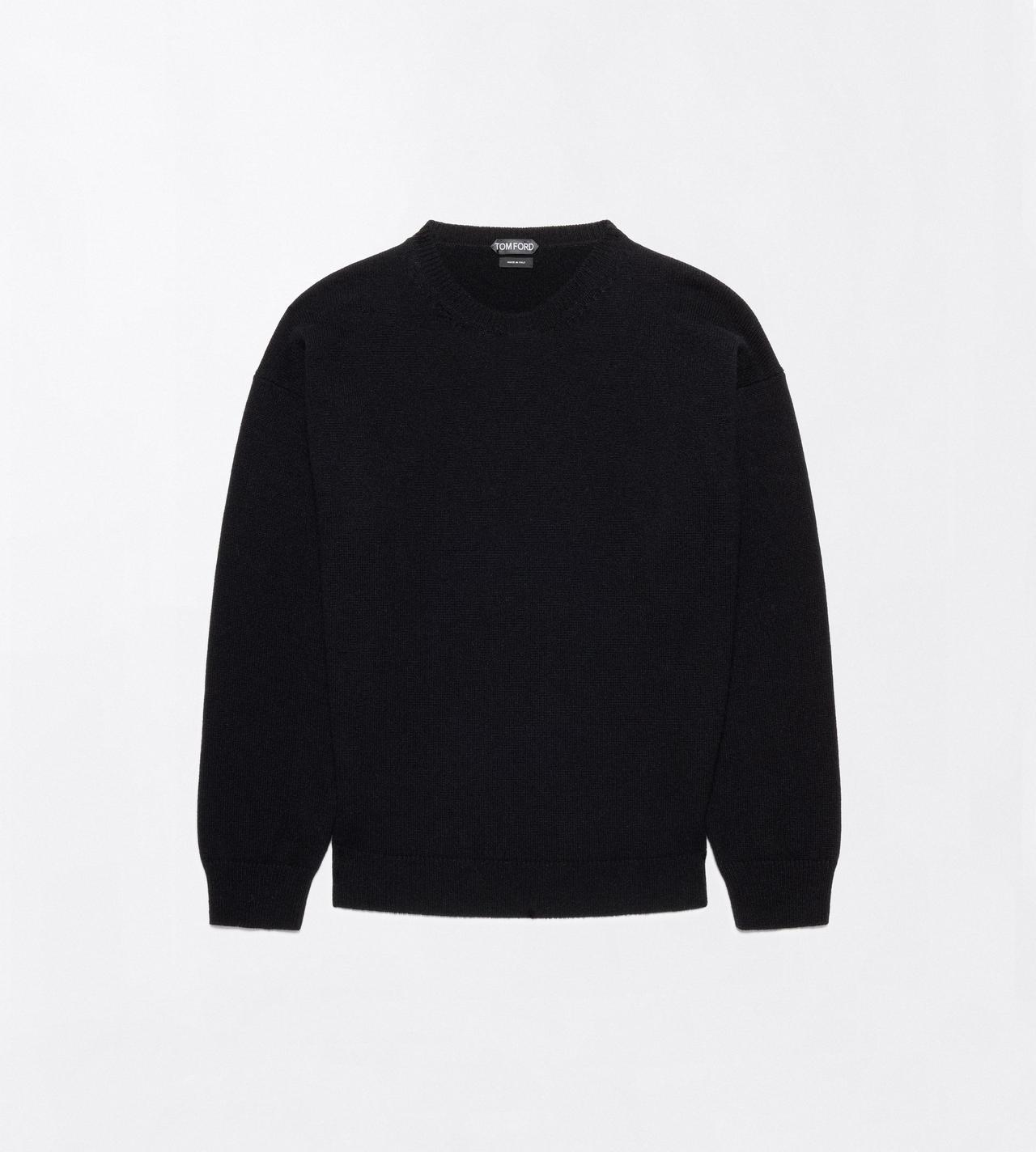 TOM FORD CASHMERE BLACK 5 GAUGE CASHMERE CREW NECK SWEATER
