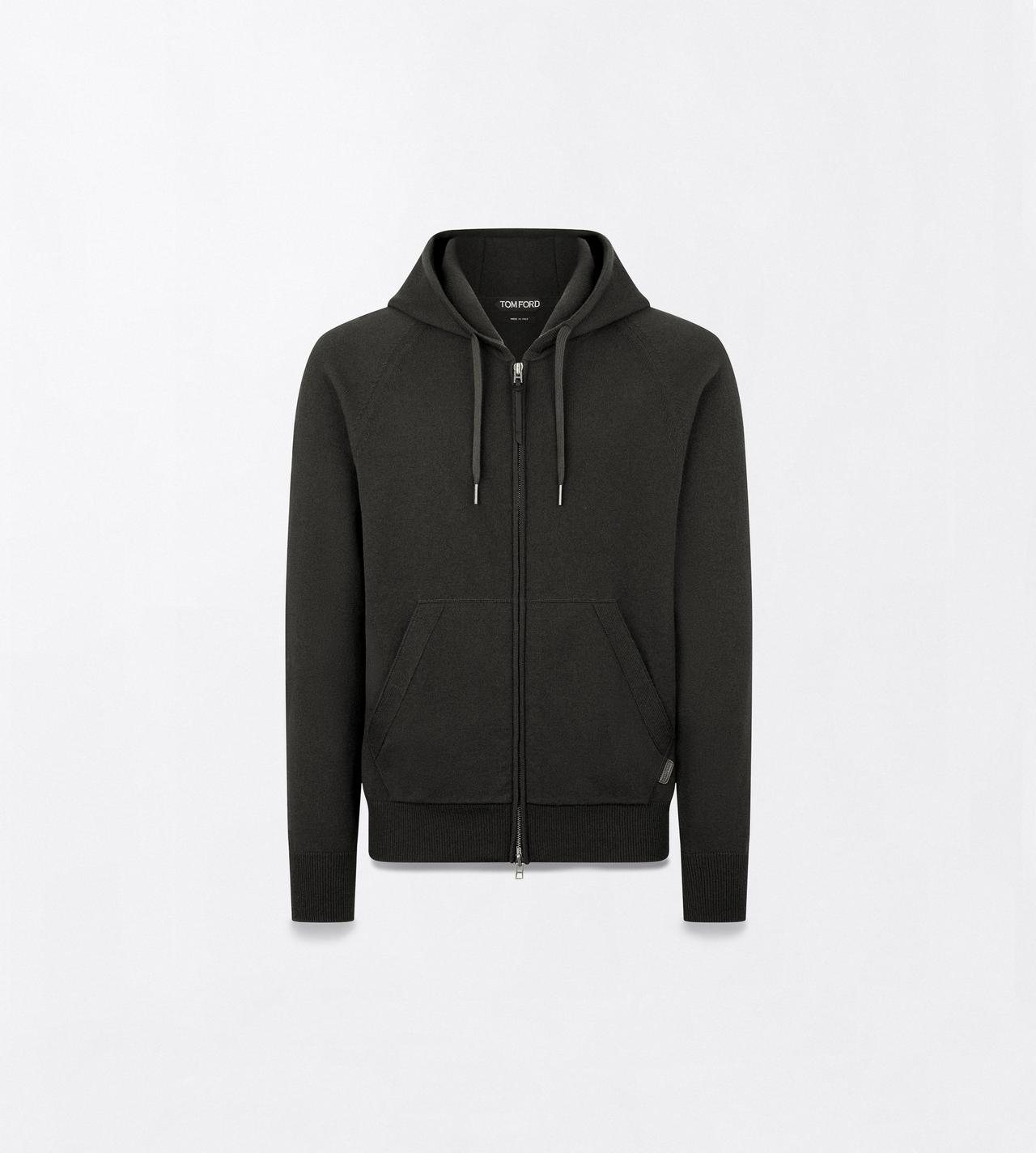 TOM FORD CASHMERE WOOL BLEND FOREST GREEN CASHMERE MERINO HOODIE&nbsp;
