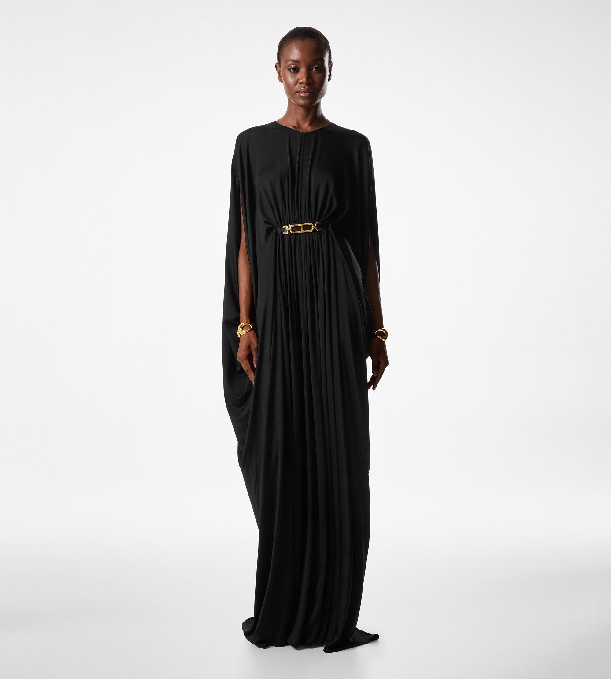 VISCOSE SATIN STRETCH JERSEY KAFTAN