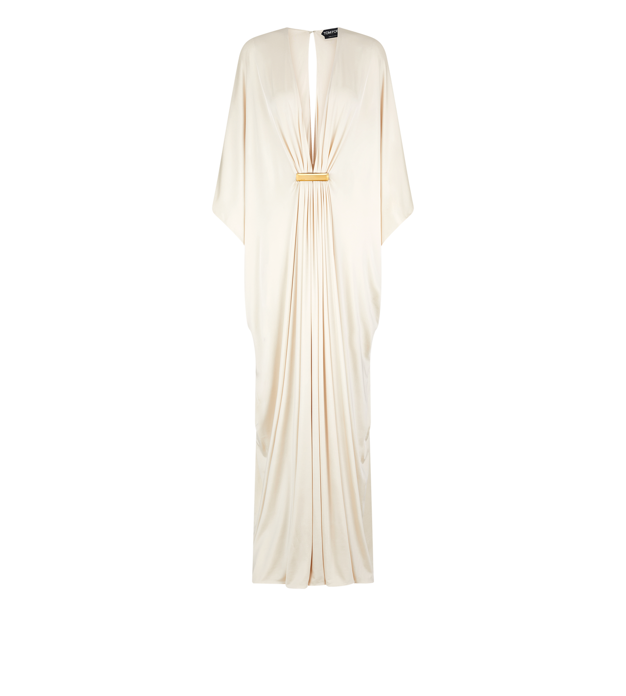 SATIN STRETCH JERSEY DEEP V-NECK KAFTAN image number 0