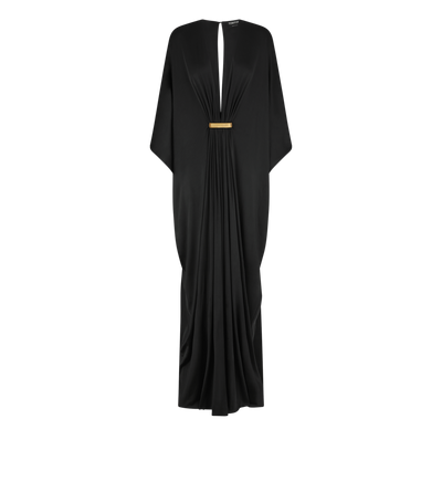 SATIN STRETCH JERSEY DEEP V-NECK KAFTAN image number 0