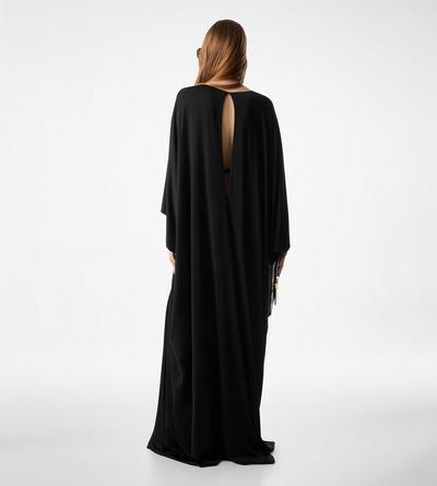 SATIN STRETCH JERSEY DEEP V-NECK KAFTAN image number 2