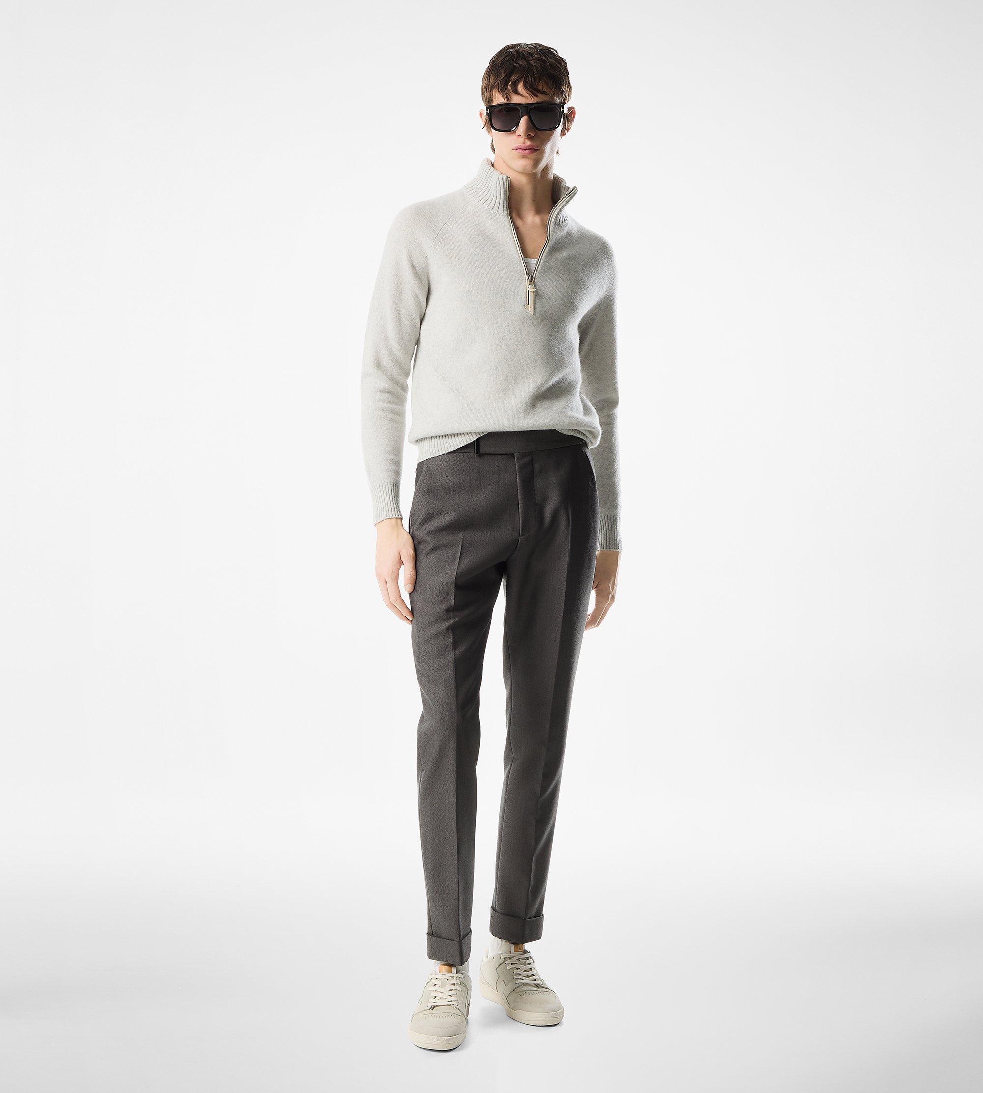CASHMERE LAMBSWOOL HALF ZIP