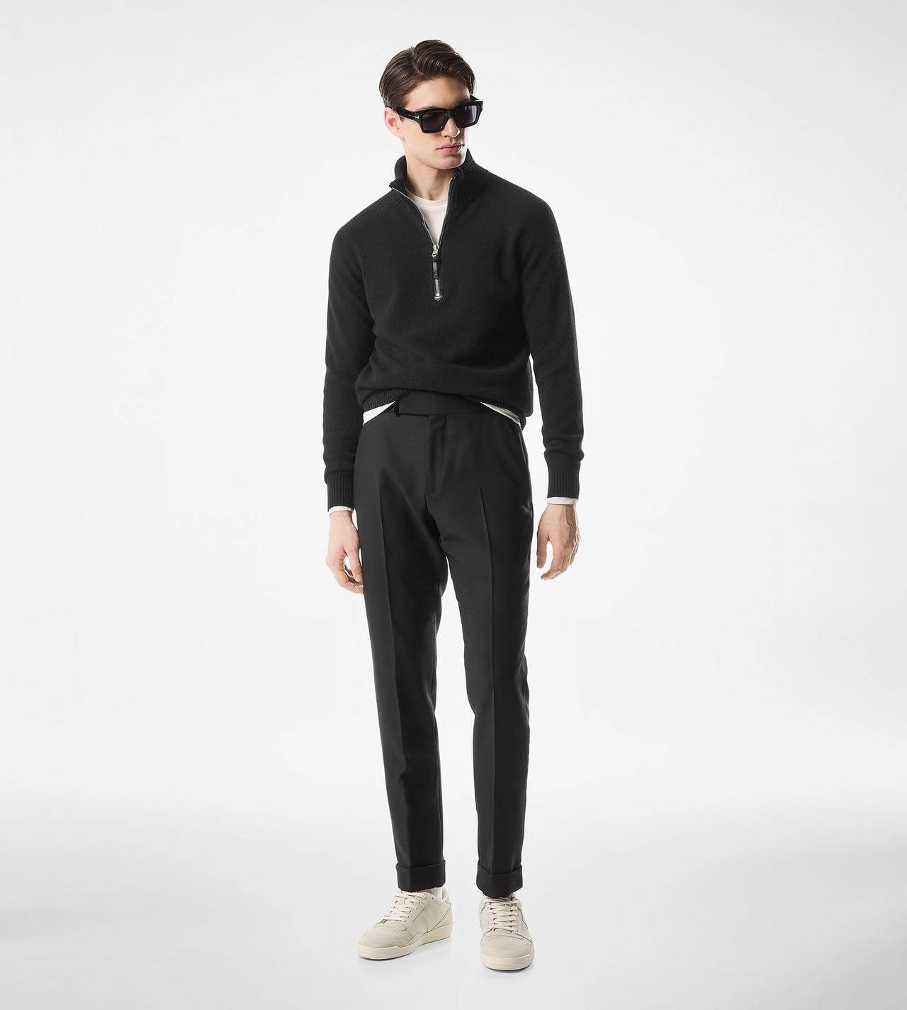 CASHMERE LAMBSWOOL HALF ZIP image number 1