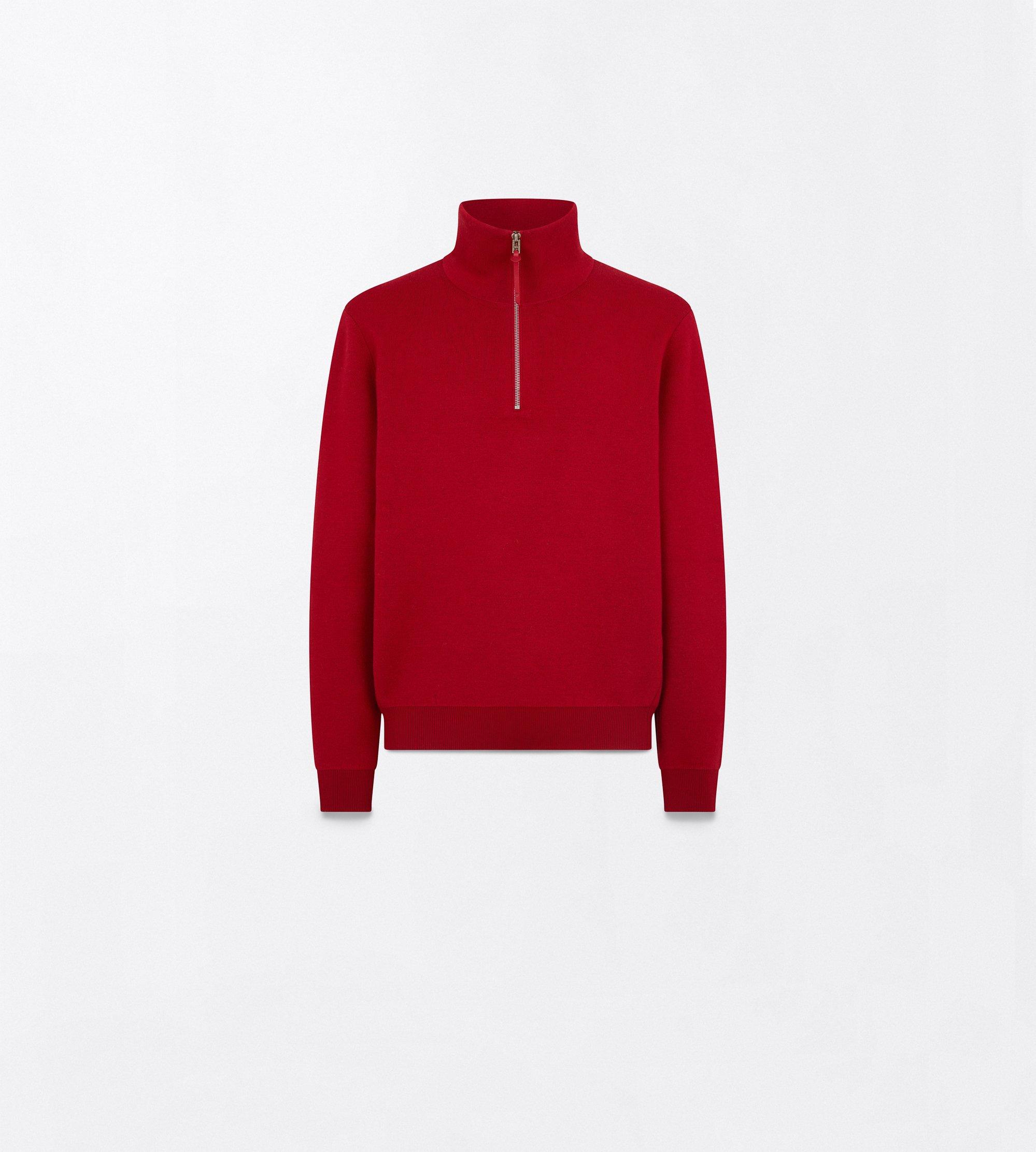 DOUBLE FACE WOOL HALF ZIP