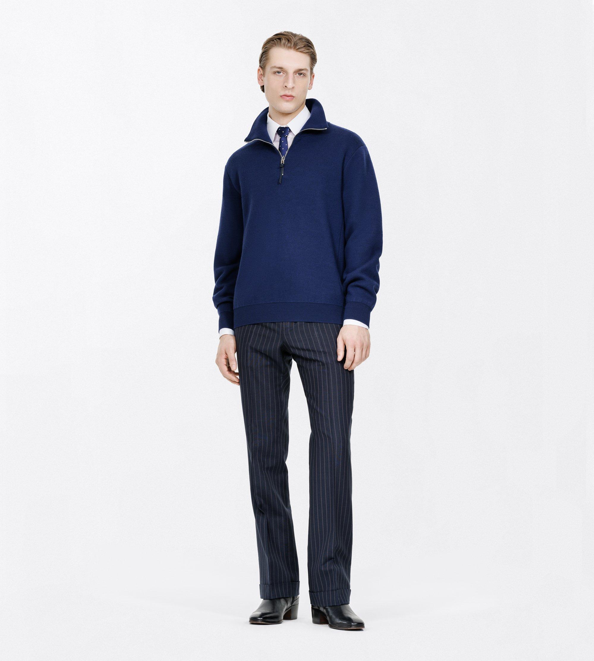 DOUBLE FACE WOOL HALF ZIP