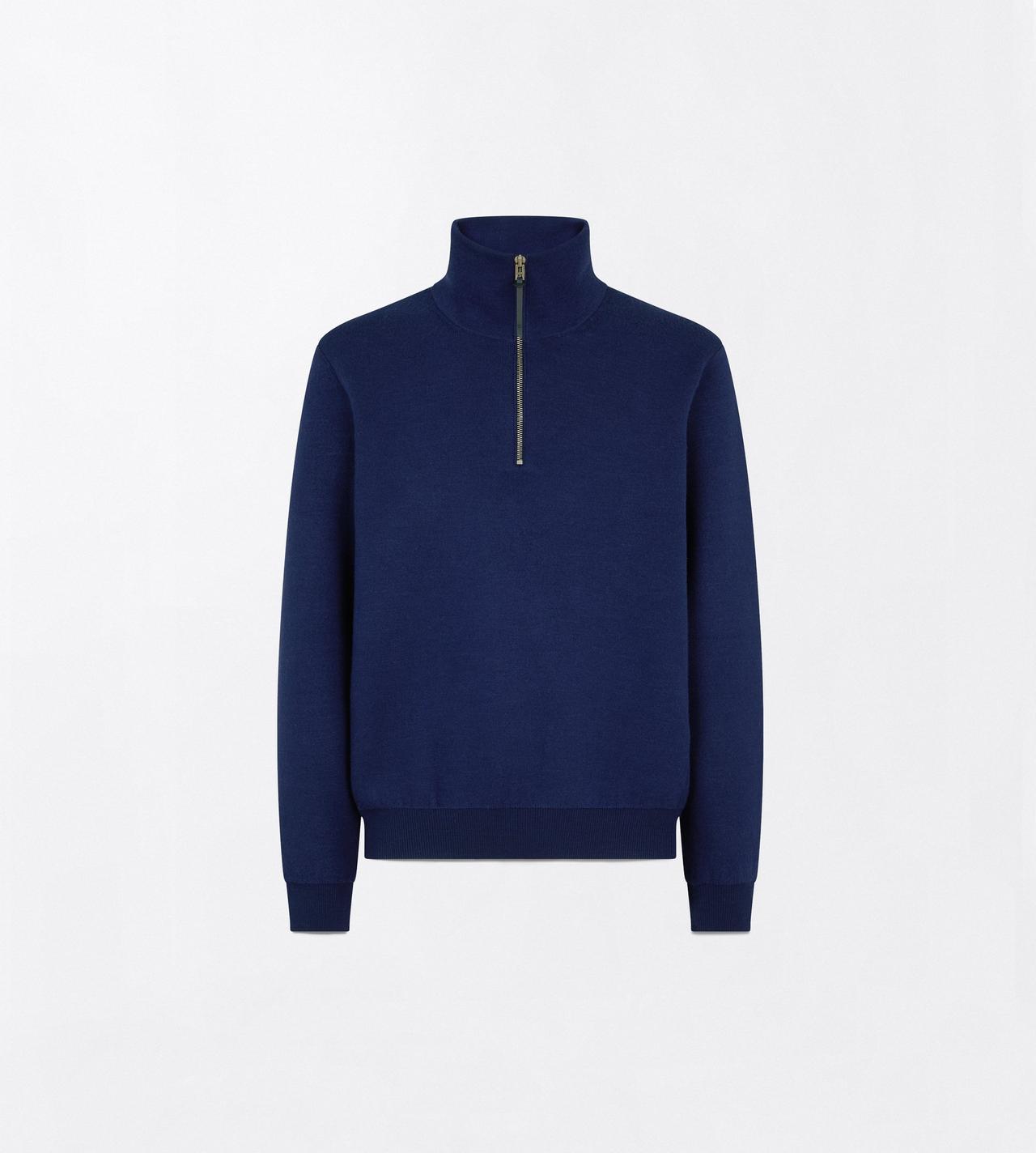 TOM FORD WOOL OCEAN CAVERN DOUBLE FACE WOOL HALF ZIP