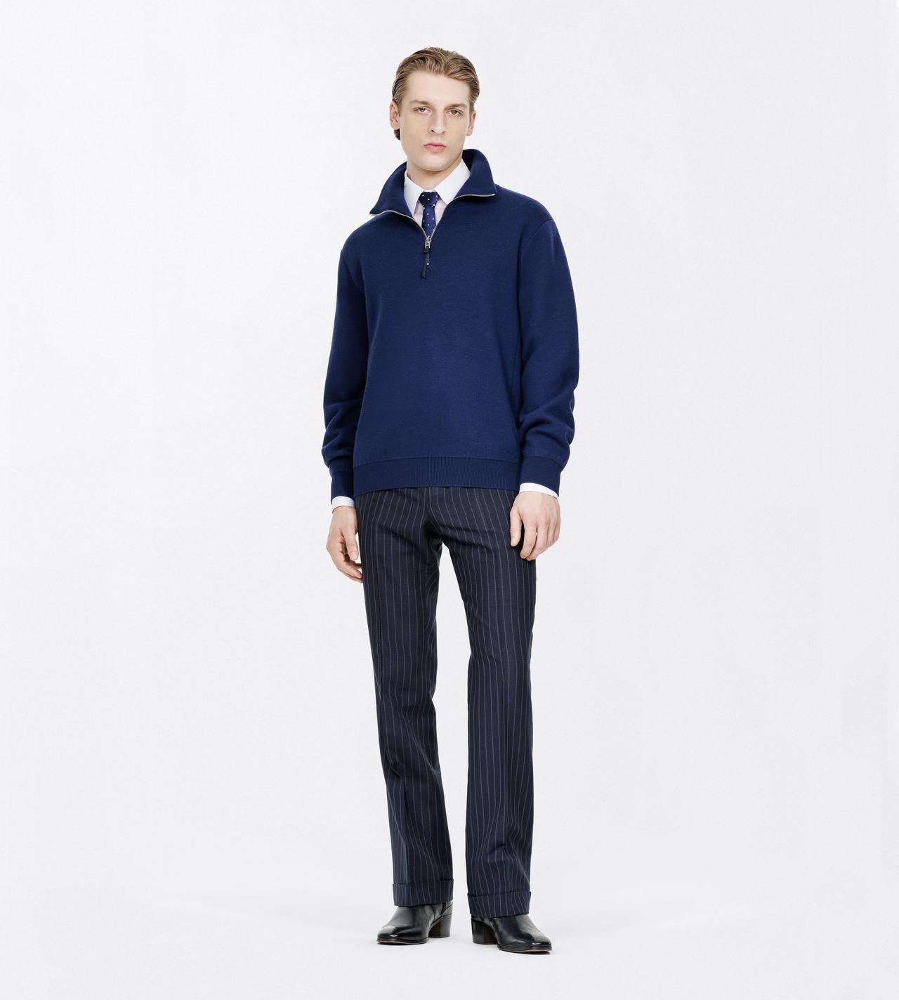 TOM FORD WOOL OCEAN CAVERN DOUBLE FACE WOOL HALF ZIP