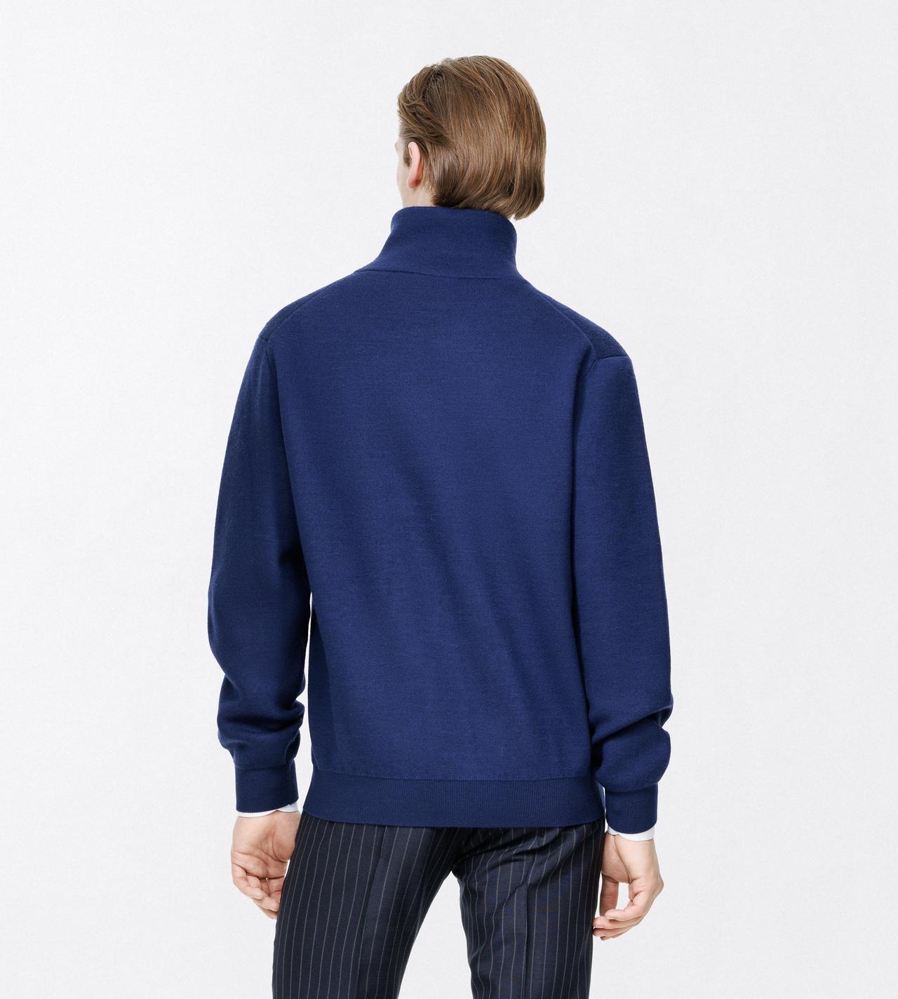TOM FORD WOOL OCEAN CAVERN DOUBLE FACE WOOL HALF ZIP