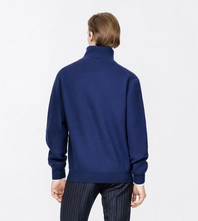 TOM FORD WOOL OCEAN CAVERN DOUBLE FACE WOOL HALF ZIP