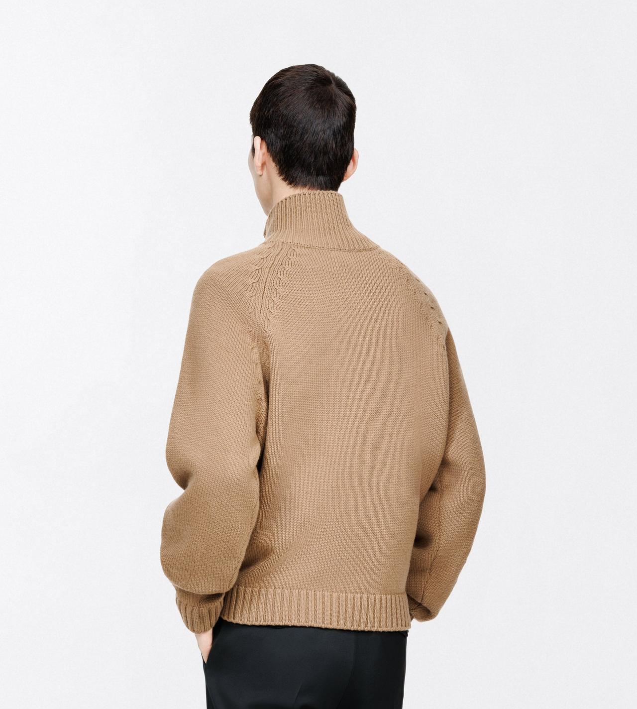 TOM FORD WOOL CASHMERE BLEND CARAMEL CASHMERE WOOL HALF ZIP
