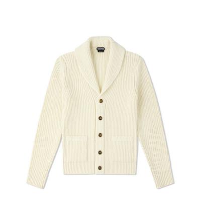 CASHMERE MOHAIR SHAWL COLLAR CARDIGAN